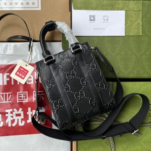 20220330_i1648644866_4622_1_jpg EMBOSSED TOTE BAG 20 IN BLACK CALFSKIN