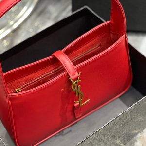 LE 5 A 7 23 RED LAMBSKIN GOLD HARDWARE