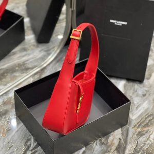 LE 5 A 7 23 RED LAMBSKIN GOLD HARDWARE