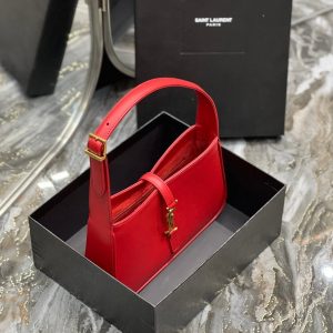 LE 5 A 7 23 RED LAMBSKIN GOLD HARDWARE