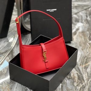 LE 5 A 7 23 RED LAMBSKIN GOLD HARDWARE