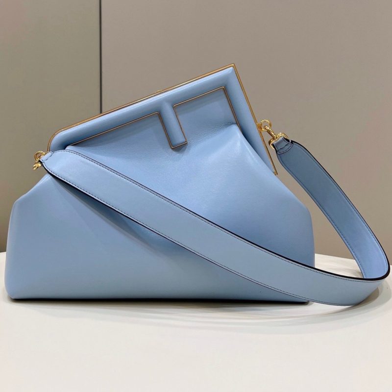 FendiI FIRST SMALL 32 IN LIGHT BLUE NAPPA LEATHER BAG GOLD HARDWARE