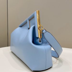 FendiI FIRST SMALL 32 IN LIGHT BLUE NAPPA LEATHER BAG GOLD HARDWARE