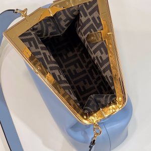 FendiI FIRST SMALL 32 IN LIGHT BLUE NAPPA LEATHER BAG GOLD HARDWARE