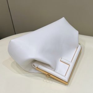 FendiI FIRST SMALL 32 IN WHITE NAPPA LEATHER BAG GOLD HARDWARE