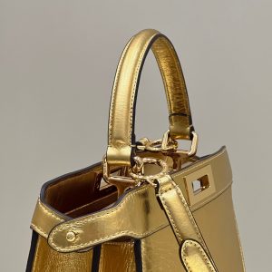 PEEKABOO ISEEU 33 IN GOLD METALLIC CALFSKIN GOLD HARDWARE