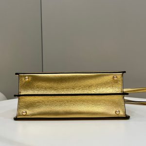 PEEKABOO ISEEU 33 IN GOLD METALLIC CALFSKIN GOLD HARDWARE