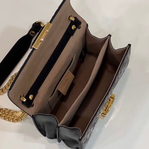 FendiI KANI 19 BAG IN BLACK MIX CHOCOLATE BROWN CALFSKIN WITH GOLD HARDWARE