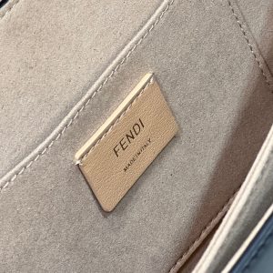 FendiI KANI 26 BAG IN BLACK MIX CHOCOLATE BROWN FFF CALFSKIN WITH GOLD HARDWARE