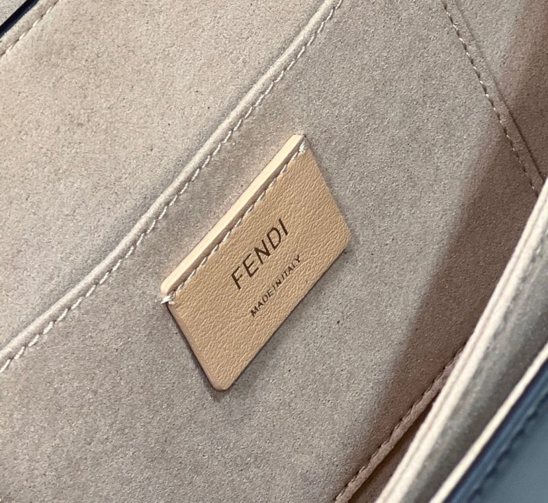 FendiI KANI 26 BAG IN BLACK MIX CHOCOLATE BROWN FFF CALFSKIN WITH GOLD HARDWARE