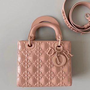 SMALL LADY 20 BLUSH ULTRAMATTE LAMBSKIN DIAMOND MOTIF