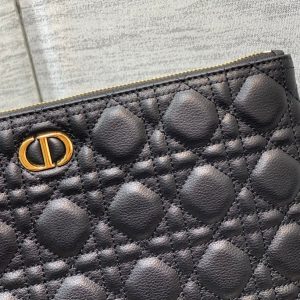 cd large caro daily black calfskin pouch