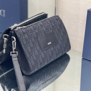 SADDLE 28 BAG IN BLACK OBLIQUE JACQUARD