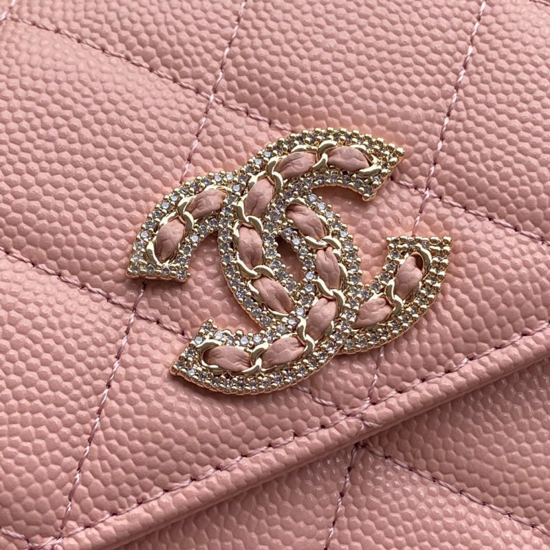 CC Classic Long Wallet 19cm Pink Grained Calfskin