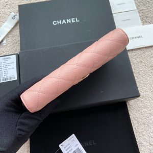 CC Classic Long Wallet 19cm Pink Grained Calfskin