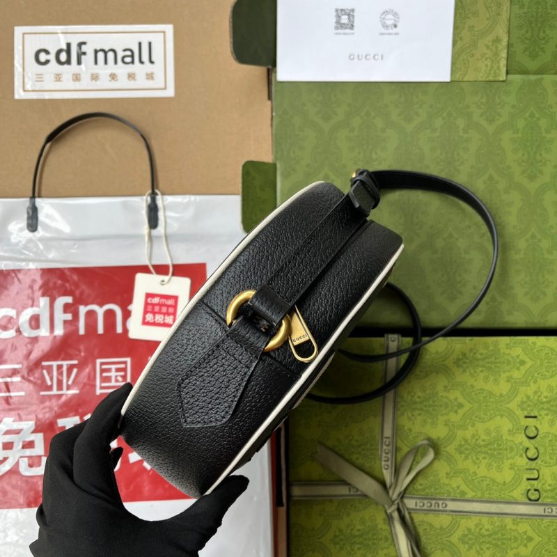 GGxADIDAS OPHIDIA SHOULDER BAG 22 IN BLACK AND WHITE CALFSKIN