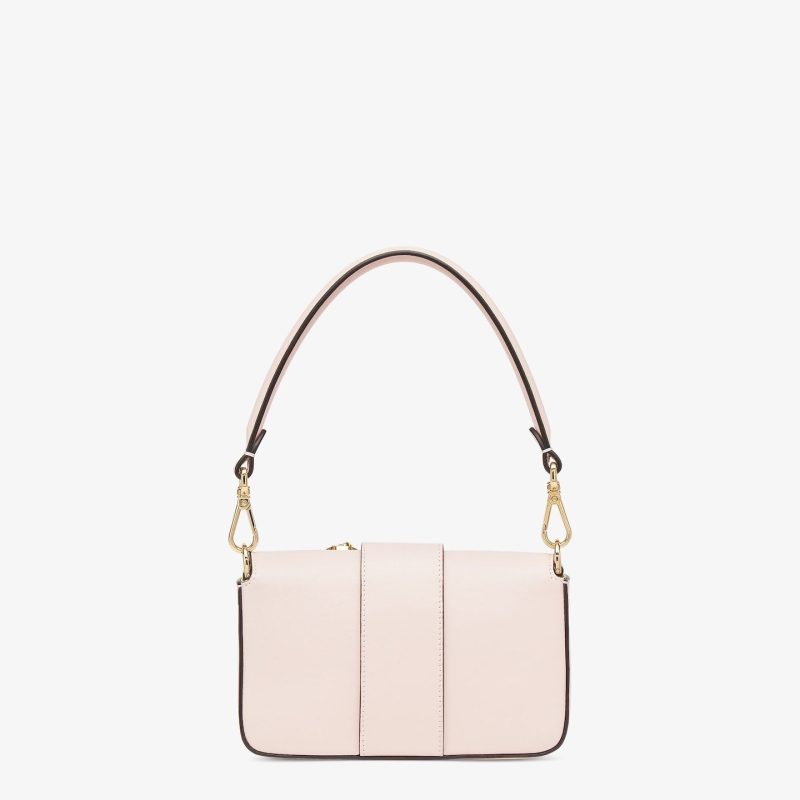 FendiI FendiACE BROOCH MINI 20 BAGUETTE BAG IN LIGHT PINK CALFSKIN