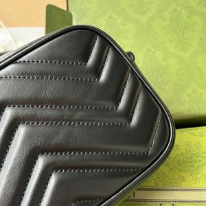 gg marmont mini 18cm zip top all black calfskin