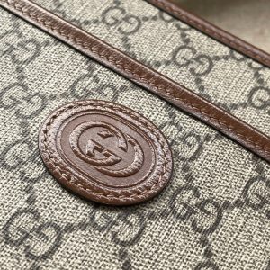 BAG WITH INTERLOCKING G 22 IN BEIGE EBONY CANVAS AND BROWN CALFSKIN TRIM