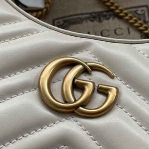 MARMONT SHOULDER BAG 21 IN WHITE CALFSKIN GOLD HARDWARE