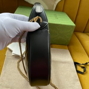 Gucci Marmont 21cm Shoulder Bag Black Leather 333535