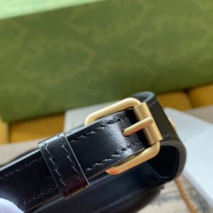 Gucci Marmont 21cm Shoulder Bag Black Leather 333535