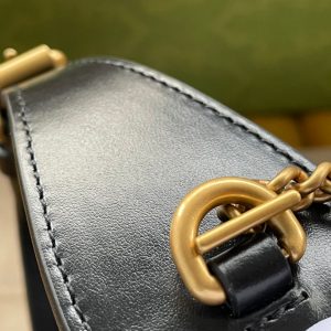 Gucci Marmont 21cm Shoulder Bag Black Leather 333535