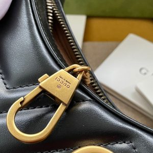 Gucci Marmont 21cm Shoulder Bag Black Leather 333535