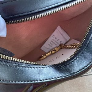 Gucci Marmont 21cm Shoulder Bag Black Leather 333535