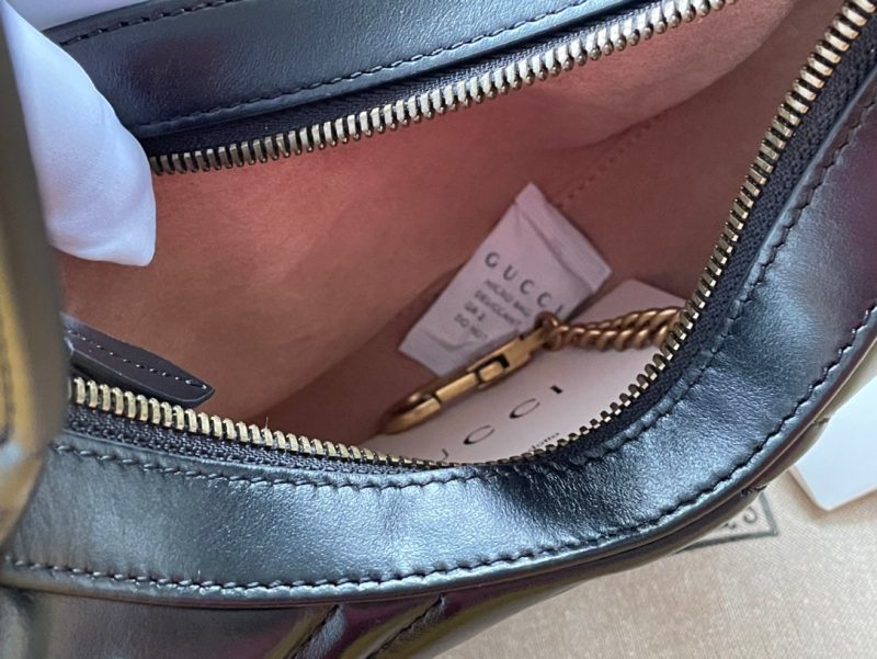 Gucci Marmont 21cm Shoulder Bag Black Leather 333535