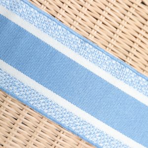 LADY 24 BASKET BAG IN BLUE OBLIQUE JACQUARD MIX BEIGE WICKER