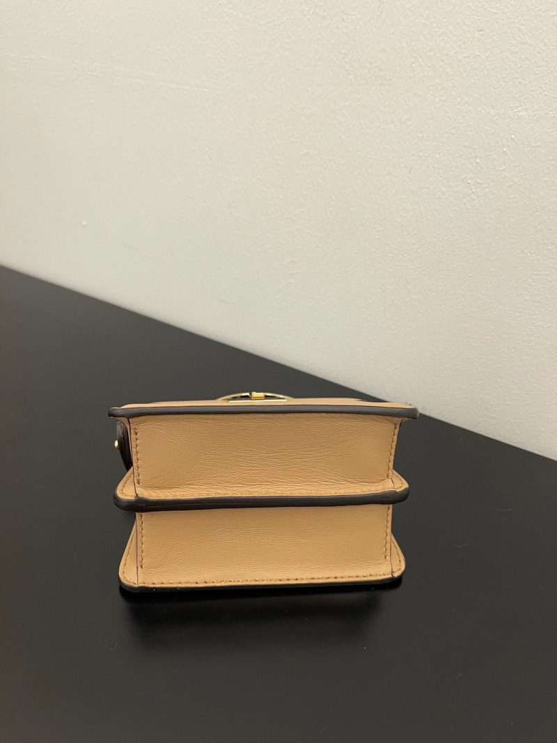 FendiI PEEKABOO ISEEU MICRO 12 BAG IN COPPER BROWN CALFSKIN WITH GOLD HARDWARE