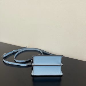 FendiI PEEKABOO ISEEU MICRO 12 BAG IN LIGHT BLUE CALFSKIN WITH GOLD HARDWARE