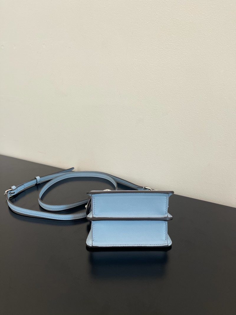FendiI PEEKABOO ISEEU MICRO 12 BAG IN LIGHT BLUE CALFSKIN WITH GOLD HARDWARE