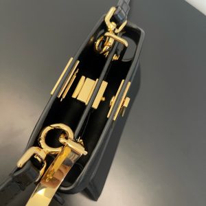 FendiI PEEKABOO ISEEU MICRO 12 BAG IN BLACK CALFSKIN WITH GOLD HARDWARE