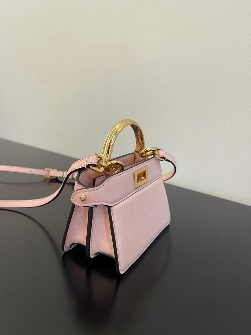 FendiI PEEKABOO ISEEU MICRO 12 BAG IN LIGHT PINK CALFSKIN WITH GOLD HARDWARE