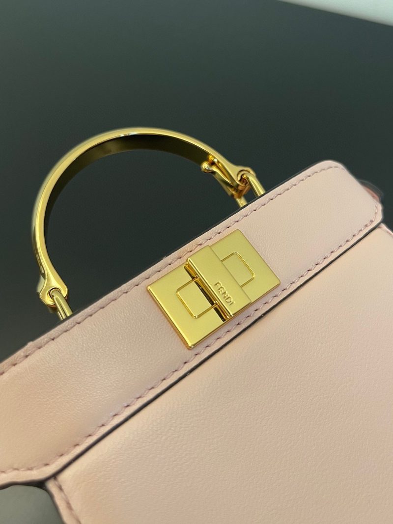 FendiI PEEKABOO ISEEU MICRO 12 BAG IN LIGHT PINK CALFSKIN WITH GOLD HARDWARE
