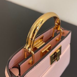 FendiI PEEKABOO ISEEU MICRO 12 BAG IN LIGHT PINK CALFSKIN WITH GOLD HARDWARE