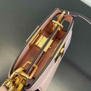 FendiI PEEKABOO ISEEU MICRO 12 BAG IN LIGHT PINK CALFSKIN WITH GOLD HARDWARE