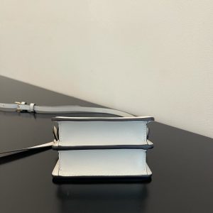 FendiI PEEKABOO ISEEU MICRO 12 BAG IN WHITE CALFSKIN WITH GOLD HARDWARE