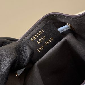 MON TRESOR MINI 18 BAG IN LIGHT BLUE CALFSKIN FF WITH GOLD HARDWARE