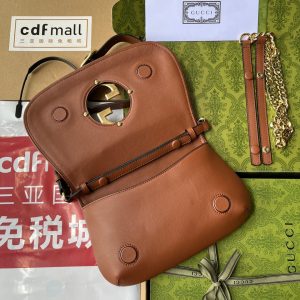 BLONDIE SHOULDER BAG 28 IN BRONZE BROWN LAMBSKIN GOLD HARDWARE