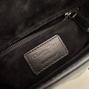 SMALL LADY 20 ALL BLACK LAMBSKIN DIAMOND MOTIF