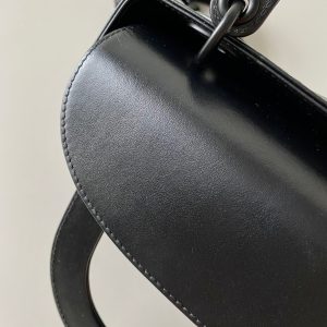 SMALL LADY 20 ALL BLACK LAMBSKIN DIAMOND MOTIF