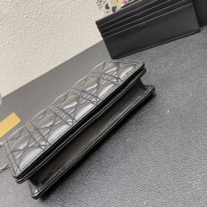 CARO SLIM POUCH 21 BAG IN BLACK CALFSKIN