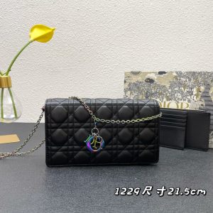 CARO SLIM POUCH 21 BAG IN BLACK CALFSKIN