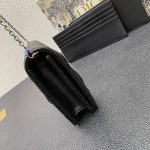 CARO SLIM POUCH 21 BAG IN BLACK CALFSKIN