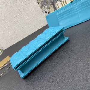 CARO SLIM POUCH 21 BAG IN SKY BLUE CALFSKIN