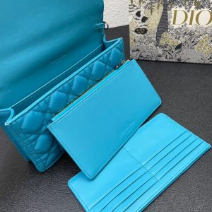 CARO SLIM POUCH 21 BAG IN SKY BLUE CALFSKIN