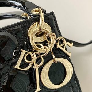 micro lady 12 black patent caslfskin